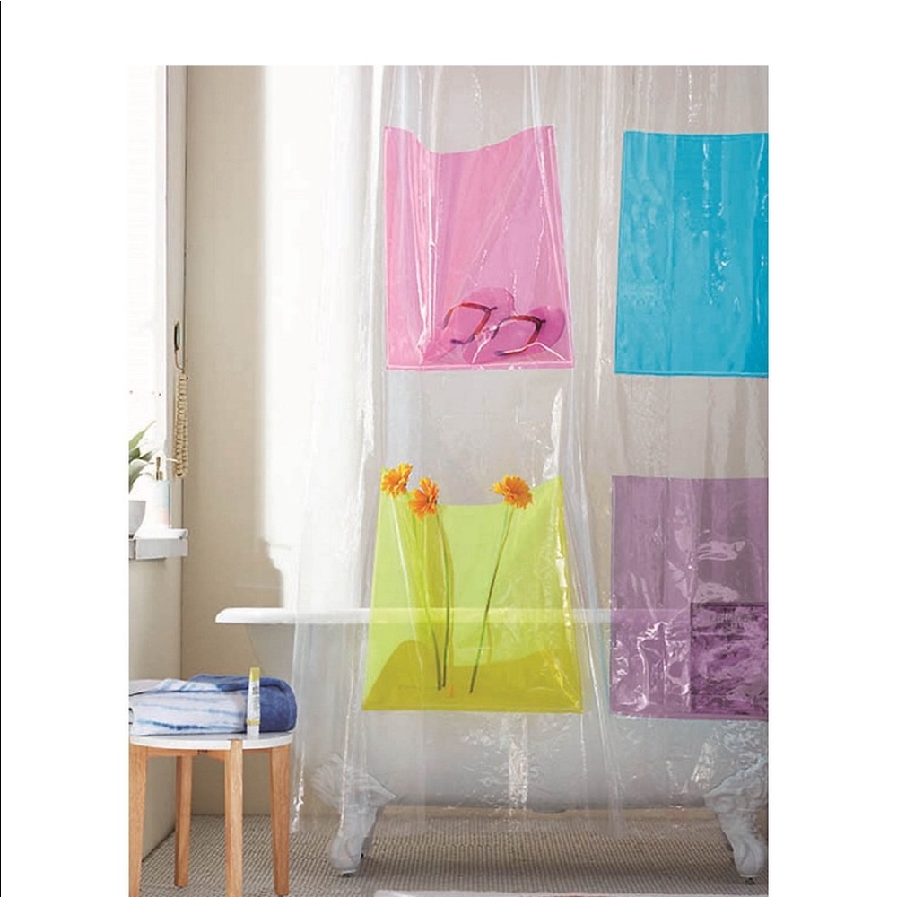 Four Pocket Shower Curtain